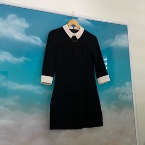 Ted Baker Short Black, Long Sleeved Collared Dress